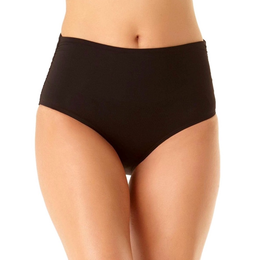 Anne Cole Black Convertible High Waisted Foldver Bottom NWT